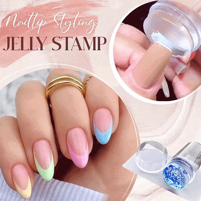 Nail Stamper, Nail Art Stamper, French Nails Silicone Stamp, Nail Art Stamping Tool, Art Jelly Silicone Stamper With Cap, Nail Stamper Manicure Tools