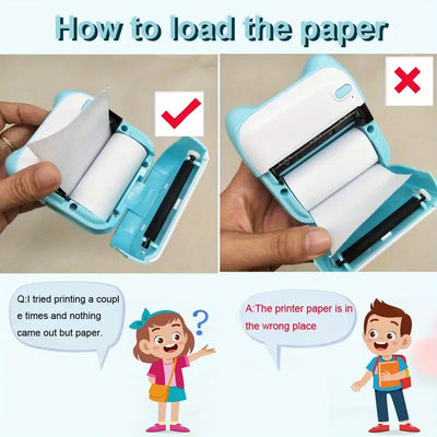 Mini Thermal Photo Label Portable Instant Printer With Paper Roll