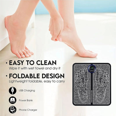 Foot Massager Pad Improve Blood Circulation Relieve Ache Pain USB Rechargeable