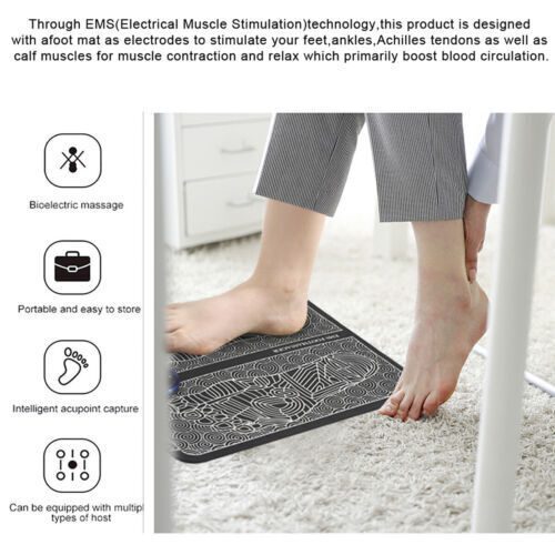 Foot Massager Pad Improve Blood Circulation Relieve Ache Pain USB Rechargeable