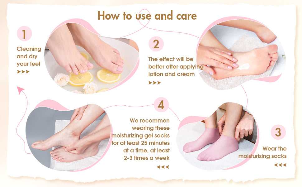 Silicon Gel Moisturizing Sock, Foot Care Protector, Women Foot Spa Pedicure Silicone Sock, Pedicure Socks For Dry Cracked Feet Heel And Soften Rough Skin