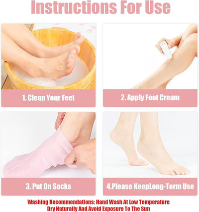 Silicon Gel Moisturizing Sock, Foot Care Protector, Women Foot Spa Pedicure Silicone Sock, Pedicure Socks For Dry Cracked Feet Heel And Soften Rough Skin